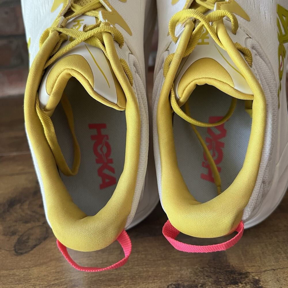 Hoka One One Gaviota 6 Womens 11 Cream Yellow Max Cushion Running Shoes Sneakers - Picture 6 of 16